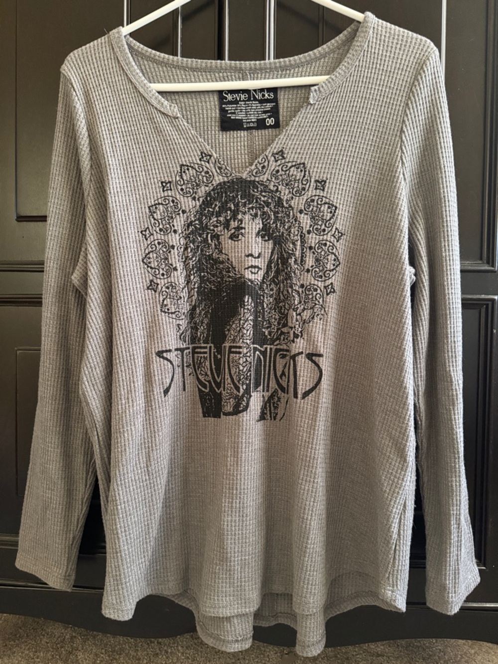 Women's Gray Stevie Nicks Thermal Long Sleeve Top